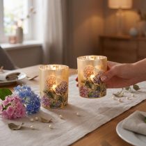 Artikel Elegantes Windlicht mit floralen Motiven für gemütliche Raumdekoration 12,5cm 2St.
