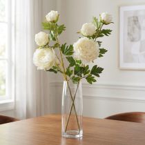 Artikel Pfingstrosen künstlich mit 3 Blüten Weiß Creme 81cm 2St