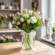 Artikel Organzaband Blumen Geschenkband Grün 25mm 18m