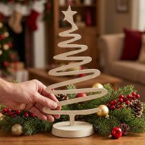 Artikel Mini Weihnachtsbaum Metall Deko Tonoptik Beige H30cm