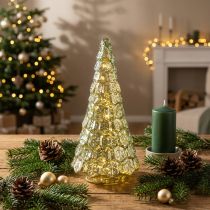 Artikel Mini Weihnachtsbaum mit LED Beleuchtung Grün Gold 28cm