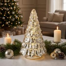 Artikel Mini Weihnachtsbaum mit LED Beleuchtung Silber Gold 28cm