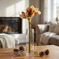 Artikel Künstliche Amaryllis Blume in Rosa und Gelb – 66 cm – Ideale Geschenkidee und stilvolle Dekoration für Innenräume