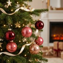 Artikel Weihnachtskugel Set Glänzende Festdeko 6cm 24St