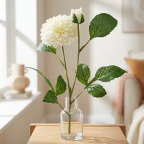 Artikel Dahlie Künstlich Kunstblumen Creme Grün 2 Blüten 60cm
