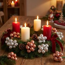 Artikel Spiegelbeeren Glas Weihnacht Silber Apricot Ø20mm 140 St