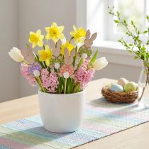 Artikel Blumenstecker Bunte Häschen Holzdeko Ostern 6cm 12 St