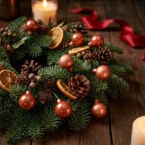 Artikel Mini Weihnachtskugeln am Draht Glas Rot Orange Ø2cm 140 St