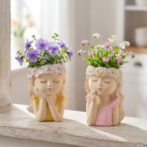 Artikel Deko Vase Keramik Übertopf Mädchen Ø7,5cm H16cm 2St