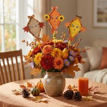 Artikel Deko Drachen Herbst Holzstecker Herbstdeko Holz 33,5cm 6 St