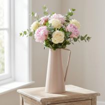 Artikel Deko Vase Metall Dekokanne Rosa Konisch Vintage Blumenvase 38cm