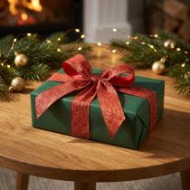 Artikel Geschenkband mit festlichem Muster zum Basteln und Verzieren 40mm 15m