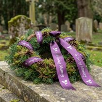 Artikel Trauerband in Lila Silber In Loving Memory 15mm 25m