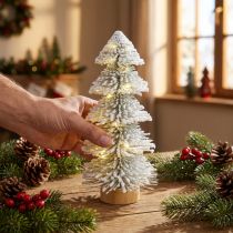 Artikel Mini Weihnachtsbaum beleuchtet LED Tanne mit Schnee 28cm