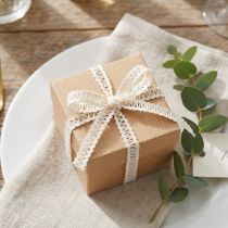 Artikel Dekoband Jute, Natürliches Geschenkband Cremeweiß 15mm 15m