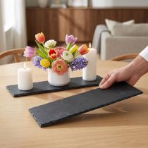 Artikel Schiefertafel lang, Dekotablett Naturstein 40×13cm 2St