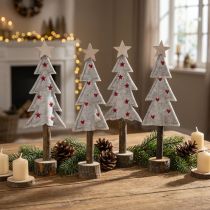Artikel Tannenbaum Deko Filz Stern Herz Beige Rot H21cm 4 St