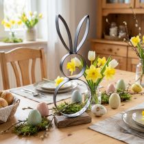 Artikel Osterhase Schwarz Silber Hasen Metall Holz 13,5×37cm