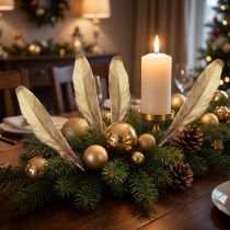Artikel Deko Federn Gold Weihnachtsdeko Federn 15-20cm 12 St