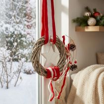 Artikel Weihnachtlicher Fensterkranz zum Hängen Rot, Weiß Ø20cm L98cm
