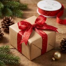 Artikel Weihnachtsband mit goldenen Sprenkeln Band Rot 25mm 20m