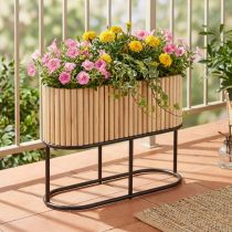 Artikel Mini-Hochbeet Jardiniere Pflanzkübel Holz oval 50×20cm H40cm