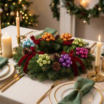 Artikel Mini Weihnachtskugeln am Draht Bunte Spiegelbeeren 25mm 140St