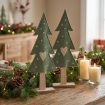 Artikel Deko Tannenbaum Filz Grün mit Herz Sterne H52cm 2St