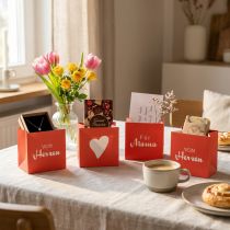 Artikel Geschenktüten Muttertag Papiertüten Rotweiß 12cm 12St