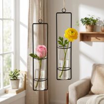 Artikel Reagenzglas Deko zum Hängen Minivasen Glas Ø6cm 32cm 2St
