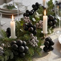 Artikel Mini Weihnachtskugeln am Draht Schwarz Glas Ø20mm 140 St
