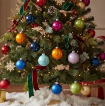 Artikel Christbaumkugel glänzend im Set Bunte Farben 95mm 10St