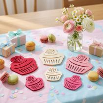 Artikel Holzcupcakes Tischdeko Pastellfarben Muffins Geburtstagsdeko 24 St