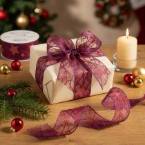 Artikel Schmuckband Sterne glitzernd für Weihnachtsdeko 40mm 15m