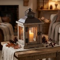 Artikel Vintage Laterne Dunkelbraun Holzlaterne 15×15cm H26cm