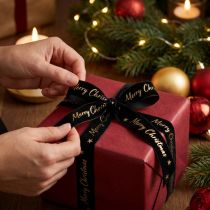 Artikel Geschenkband Weihnachtsband Schwarz Samtband 25mm 20m