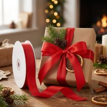 Artikel Geschenkband und Dekoband Taftband Rot 25mm 50m