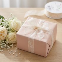 Artikel Organzaband Blumen Geschenkband Creme 25mm 18m