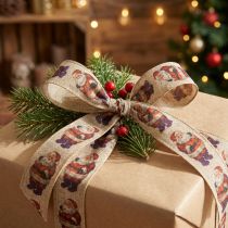 Artikel Weihnachtsband rustikal Band Weihnachtsmann 25mm 15m
