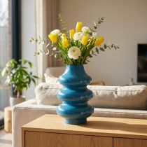 Artikel Vase Wohnaccessoire mit wellenförmiger Oberfläche für modernes Ambiente 23cm