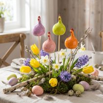 Artikel Hühnerstecker dekorativ für frühlingshafte Blumenarrangements und Tischschmuck 7,5cm 4St