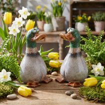 Artikel Enten Deko Keramik Braun Grün Erpel Sitzend H17,5cm 2 St