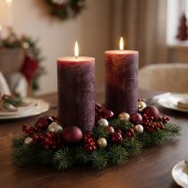Artikel Luxus Burgund Stumpenkerzen 2er-Set Durchgefärbt 85x200mm für Romantik & Deko