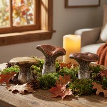 Artikel Naturinspirierte Pilz-Dekofiguren – Verschiedene Brauntöne, 6,4 cm – Charmante Akzente für Garten und Zuhause 3 St