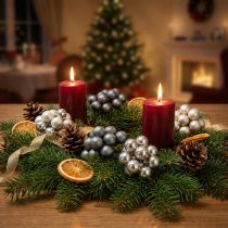 Artikel Mini Weihnachtskugeln Silber, Anthrazit Spiegelbeeren Ø25mm 140 St