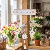 Artikel Vogelmotiv Wanddeko mit Glocken und Blumen für Frühling und Sommer