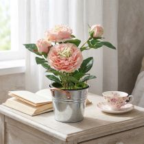 Artikel Deko-Rose im Topf, Romantische Seidenblumen, Rosa Pfingstrose