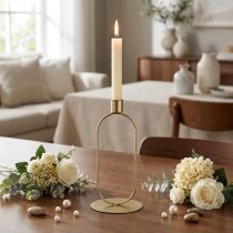Artikel Kerzenständer Oval Stabkerzenhalter Gold Ø10cm H21cm