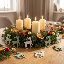 Artikel Streudeko Weihnachten Holz Hirsch Grün 4×3cm 72 St