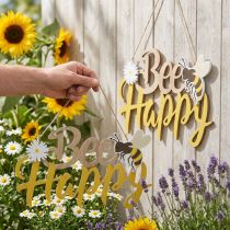 Artikel Dekoschild Biene „Bee Happy“ Sommerdeko Holz 31×18cm 2St